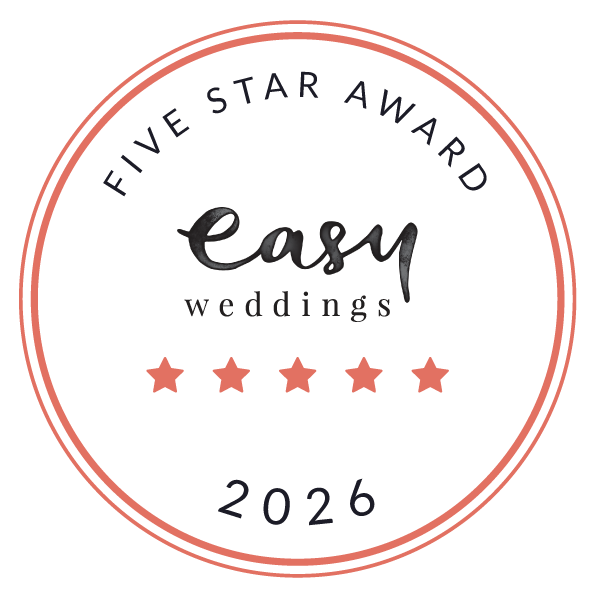 Easy Weddings 2026 Five-Star Supplier award badge for Caddyman Cadillac Car Hire